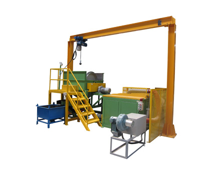 Rotary barrel dryer with hot air